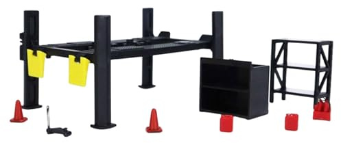 LRXFPIYF Garage Lift Set Modell 1 64 Diorama Hebebühne Werkstatt Zubehör Miniaturen Reparaturspielzeug Aus Pp mit Authentischer Optik für Modellauto Sammlung A, 710012b