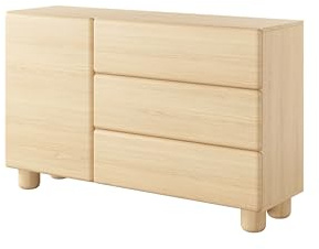 3E 3xE living.com Kommode, Vicenza-Eiche, 130 x 80,2 x 38 cm