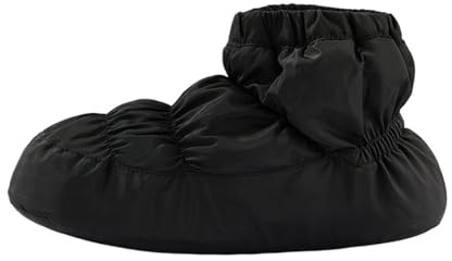 LYXYGMV Dansstövlar för barn, varma, fluffiga, låga ankelboots, bomull, för vinteruppvärmning, tjocka, mjuka innersulor för vinterdansträning, svart, 28.5