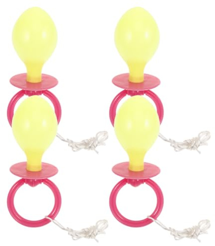 Zerodeko 4 Pezzi Ciuccio Gigante per Halloween Adulti in Plastica Rosa, Accessorio Divertente e Confortevole per Costume e Decorazione Photo Booth Feste a Tema