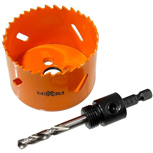 Rexxer Ø 65 mm HSS BiM Lochsäge Bohrkrone mit Zentrierbohrer für Metall, Holz, Inox