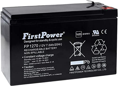 FirstPower Blei-Gel Akku FP1270 VDs kompatibel mit Panasonic Typ LC-R127R2PG1, 12V, Lead-Acid