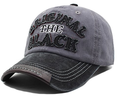 Baseballcap Original The Black Vintage Style Used Washed Look Retro Outdoor Kappe Mütze Cap Schirmmütze Basecap verstellbar (schwarz/grau)