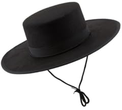 DISBACANAL Sombrero cordobés fieltro negro para mujer, Talla adulto, Feria de Abril