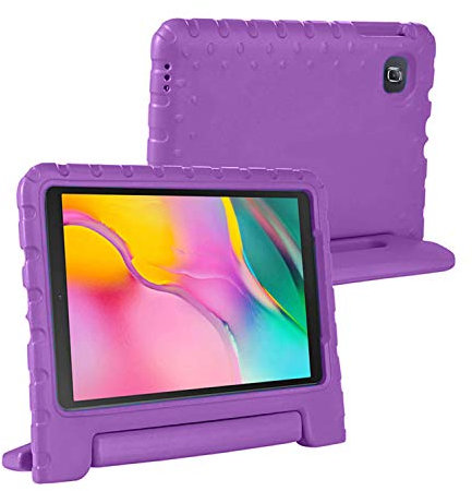 For Samsung Galaxy Tab A 2016 10.1 Case - Heavy Duty Shockproof & Dustproof Convertible Handle Stand Easy to Carry Lightweight Full Body Protective Case Kids Friendly Rugged Case T580 T585 Purple