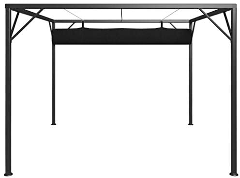 Festnight Gartenpavillon mit ausziehbarem Dach UV- und Wasserbeständig Pavillon Pergola Überdachung Terrassenüberdachung 3×3 m Anthrazit