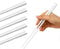 LEETOYI Porcelain Chopsticks Set of 5, Ceramic Chinese Chopsticks Easy To Clean, 9.6-Inch (White)