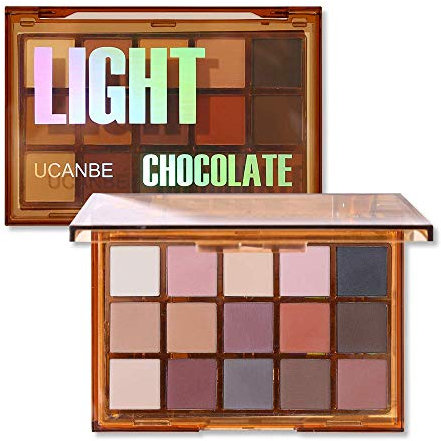 15 couleurs Sweet Party Fard à paupières Neon Maquillage Palette Mat Shimmer Glitter Shades Métallique Poudre de pigment mélangeable Palette de fard à paupières multi-usage # Chocolat clair