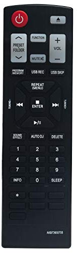 VINABTY AKB73655705 Télécommande de rechange pour LG CM4630 CM4530 CM4430 CM4330 Mini système Hi-Fi
