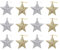 TOYANDONA 12pcs Weihnachten Stern Anhänger Golde Silber Stern Glitzernde Sterne Hänger Weihnachten Deko Weihnachten Kamin Deko für DIY Weihnachtsbaum Tannenschmuck Christbaumschmuck