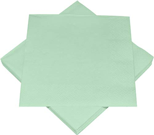 HEKU 100 einfarbige Servietten, 3-lagig, 33x33cm I Einheitliche Qualität für Veranstaltungen & Gastronomie I Praktische 5er-Packung I Hoch saugfähig und stilvoll, mint