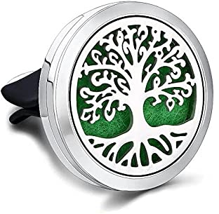 Diffusor Clip für Auto, ätherisches Öl – Diffusor Clip Medaillon für Auto, Wohnzimmer, Büro, mit 10 Stück Filz (Baum)