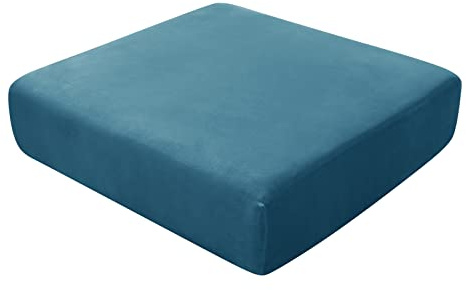 BXFUL Sofa Seat Cushion Covers, Sofa Cushion Slipcovers Stretch Velvet, Couch Cushion Covers Replacement for Individual Cushion with Elastic Fabric (Chaise lounge,Dark Teal)