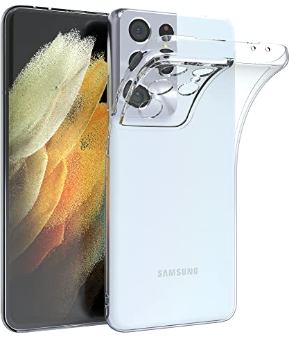 EAZY CASE - Custodia per cellulare in silicone compatibile con Galaxy S21 Ultra 5G copertura protettiva antiurto sottile e leggera per Galaxy S21 Ultra 5G protezione anticaduta in silicone Trasparente