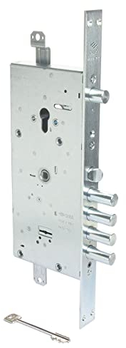 CISA 15798648A0000C5, Serratura da Applicare a Doppia Toppa per Porte Blindate, Versione con Serratura di Servizio, Entrata 67, Interasse catenacci 38, Mano Ambidestra, 5 Chiavi