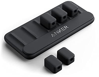 Anker Kabelmanager, magnetischer Kabelhalter, Mehrzweck-Kabelhalter für Schreibtische, 5 Clips für Lightning-Kabel, USB-C-Kabel, Mikro-Kabel, haftet auf Holz, Marmor, Metall, Glas (Schwarz)