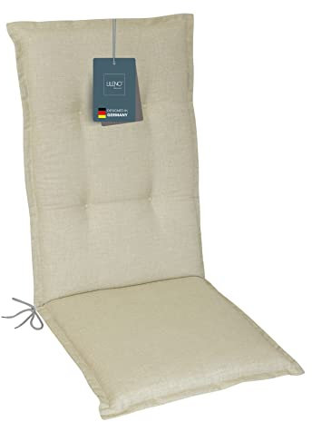 LILENO HOME Coussins pour chaise de jardin [1 pièce – Coussin à dossier haut] Beige – Chaise longue confortable pour meubles de jardin – Coussins de chaise pour chaises de jardin et chaises pliantes