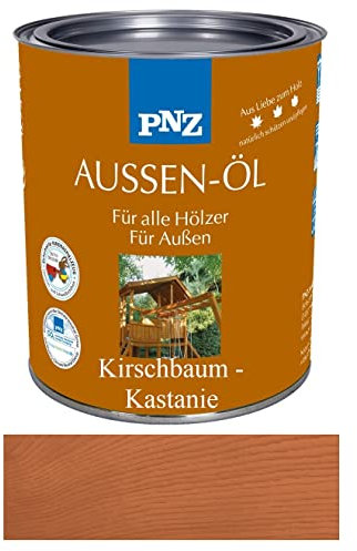 PNZ Außen-Öl Holzschutz Lasur Pflegelasur Premiumklasse von Gartenwelt Riegelsberger UV-beständig Kirschbaum 2,5 Liter