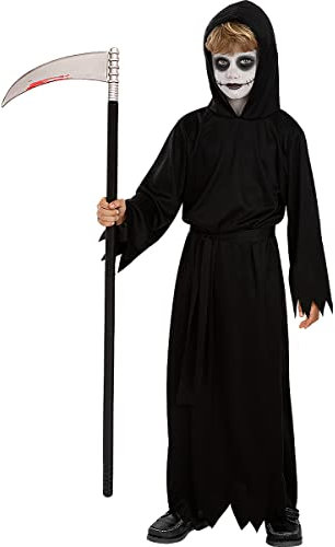 Funidelia | Sense Kostüm für Jungen und Mädchen Horror, Grim Reaper, Death, Halloween - Kostüm für Kinder & Verkleidung für Partys, Karneval & Halloween - Größe 7-12 Jahre - Schwarz