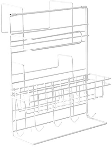 Refrigerator Storage Rack,Large Storage Capacity Iron Refrigerator Storage Rack,No Punching Mini Fridge Organizer,Side Fridge Storage for Home Kitchen Restaurant