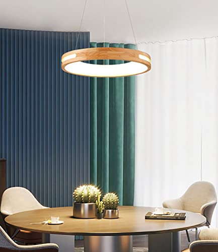 Bellastein Moderne LED Pendelleuchte Dimmbar Hängelampe Esstisch LED Pendelleuchte Holz Esszimmer Hängeleuchte Pendellampe Küche Höhenverstellbar Kronleuchter für Wohnzimmer Büro Hängeleuchte (B)