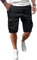 JMIERR Kurze Hosen Herren Baumwolle Cargo Shorts Herren Sommer Freizeithose mit Taschen Schwarz XL