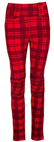 Rusty Stitches Claudia V2 karierte Damen Motorrad Textilhose, rot/schwarz, 38