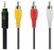 SGElectronix Auxualiry to RCA Camcorder A/V Audio Video Output Cable, 3 RCA to 3.5mm A/V Input Adapter Cord Replacement for Sony TV, TCL TV (5FT)