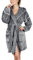 Bademantel Damen Morgenmantel Uni-Farbe Personalisiert Handtuchkleid Spitze Langes Bathrobe Plüsch Elegant Negligee Warm Reisebademantel mit Taschen Lang Hausmantel Flauschig Kapuzenbademantel