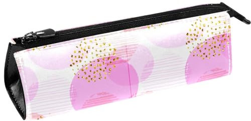 VAPOKF Trousse à crayons ronde rose avec fermeture éclair, multicolore, 5.5 ×6 ×20CM/2.2x2.4x7.9 in, Organiseur de sac