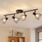 ANWIO Deckenleuchte E14 4 Flammig Schwarz, LED Deckenstrahler 4 Flammig Schwenkbar Deckenlampe Spotleuchte Wand für Schlafzimmer Küche Wohnzimmer Spotleuchte Wand (Ohne Leuchtmittel) EUC-EA190813-14