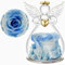 Yamonic Rosa Stabilizzata Vera Regalo Donna,Rosa Eterna in Angel Cupola Regalo Mamma,Figurine di Angeli Regalo Donna Compleanno,Regalo Nonna,Idee Regalo Natale Angelo Custode Festa della Mamma Regalo