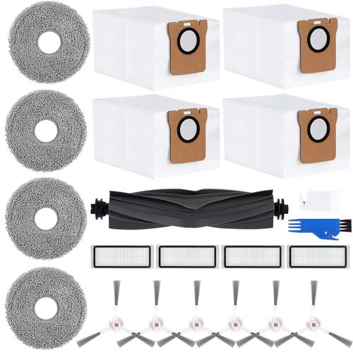 Galerie SV 21 Stück Zubehörset für Dreame L20 Ultra,Ersatzteil Set für Dreame L20 Ultra Complete Roboter Staubsauger,1 Hauptbürste,4 Filter,6 Kantenbürsten,4 Lappen,4 Staubbeutel,2 Reinigungsbürste
