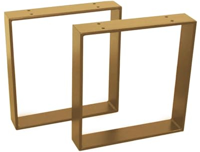 modern LOFT art Bankbeine Tischbeine - DIY Möbelfüße 60x10cm Gold - Moderner Industrie-Look für Ihr Wohnzimmer - Metall Industrial Tisch Bank Sitzbank Couchtisch Kufen - Breite 30cm, Höhe 42cm