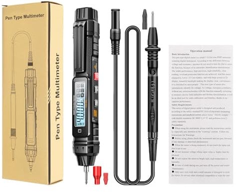 Multimetro piccolo, multimetro digitale,Tester di tensione CA/CC voltmetro elettrico intelligente 4000 perline | Misuratore di ampere NCV, tester sensore voltmetro per cavo a diodi