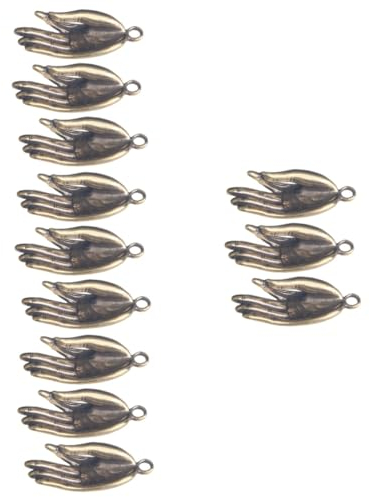 Lurrose 12 Pièces petite bergamote cuivrée pendentif de prière gadget en laiton ornement décor vintage décor de bricolage en laiton décor suspendu porte-clés Zen bijoux perle