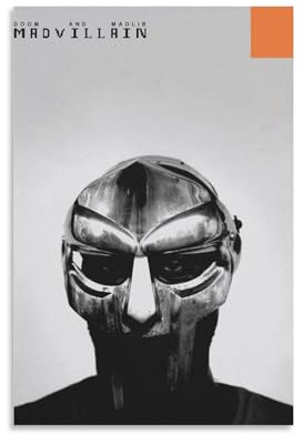 Hip-Hop Nostalgie MF Doom & Madlib Madvillainy Poster, dekoratives Gemälde, Leinwand, Wandposter und Kunstdruck, moderne Familienschlafzimmer-Dekoration, Poster, 20 x 30 cm