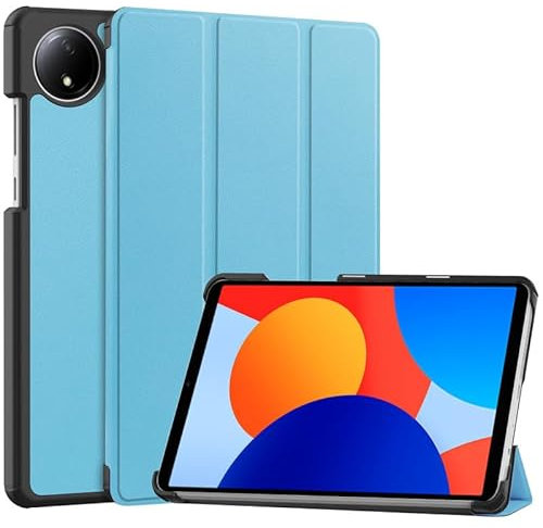 Tablet Case For Xiaomi Redmi Pad SE 4G 8.7 Inch Case, Trifold Stand Cover with Pencil Holder, Auto Sleep/Wake, Soft TPU Back, Slim Protective Cover, Skyblue