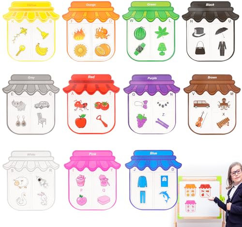 Fridge Magnets for Kids - 11PCS Educational Learning resources Set, Toddler Learning Toys Magnetic Color Sorting Set for Creative Development, Magnetic Stickers for Ages 2+
