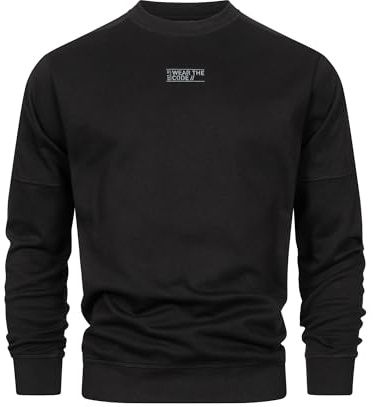 Indicode Herren INCliver Sweatshirt Herrenpullover mit RIPP-Bündchen | Bequemes Sweatshirt mit Rippbündchen und Sweatqualität, Herrenpullover, Sweater, Freizeitpullover, Basic Pulli für Männer