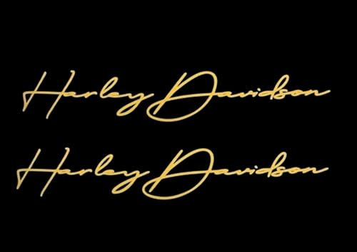 Handschrift-Aufkleber, 5,1 x 25,4 cm, Moto HD #2 (rechts und links), wasserdicht, einfach anzubringen, Goldfarben