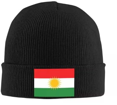 TIOYREVENO Beanie-Mützen, Kurdistan-Flagge, Unisex-Wintermütze, lässige Beanie für Erwachsene, Flaggen-Beanie, Herbst- und Wintermützen, verdickte warme Mütze für Outdoor-Aktivitäten
