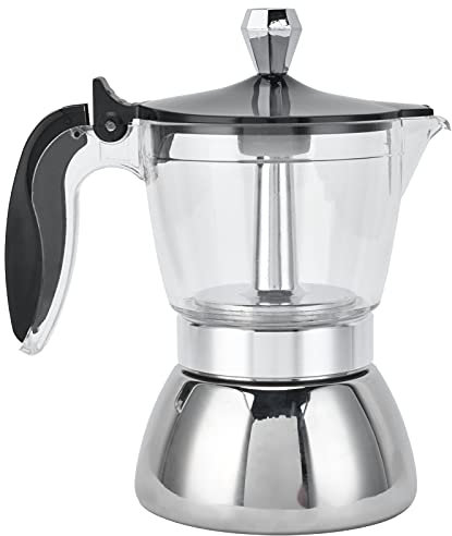 Naroote Cafeteras, Kaffeemaschine für 4 Tassen aus Edelstahl mit Modernem Modedesign, Expresso-Kaffeemaschinen für Zuhause, Büro, Hotel und Restaurant