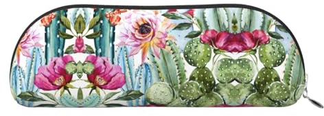 EdWal Kaktus Suculent Rose Print Kosmetiktasche Schlampermäppchen Federmäppchen, Stilvolle Mäppchen für Frauen, Reise Kosmetiktasche, ysilver, Jeden rozmiar, Kulturbeutel