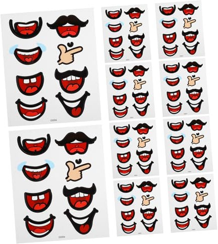 DOITOOL Mundaufkleber Basteln 10 Blätter Cartoon-aufkleber Selbstklebende Lippenaufkleber Für Halloween Scrapbooking
