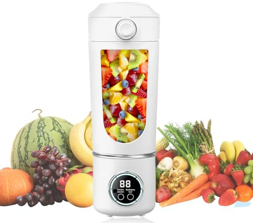 Portable Blender Cordless USB Rechargeable 700ml Travel Mixer | Personal Smoothie Maker for Gym Office Travel, Wireless Juicer Cup with Extra Lid, 400W Motor, 6 Blades, Quick Blend
