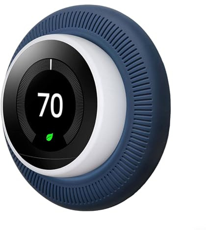 FUANA Housse de protection en silicone pour thermostat Nest Learning - 125 x 125 mm - Élégante plaque murale - Bleu