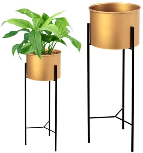 Rea, Tutumi Metall Blumenständer Tshp20206 50Cm Gold, Stilvolle Pflanzenhalterung für Innen und Außen - 50X19X50CM