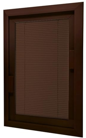 XILYZMO Türen Zusatzrollos Jalousien Mit Bündigem Rahmen, Aluminiumlegierung 5 Mm Gehärtetem Glas Rollo Fensterglas Einsatz, Hochklappbar Herunterklappbar Sichtschutz(55x145cm/21.7x57.1in)