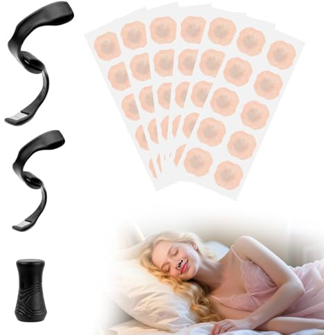 60 Pcs Bande Nasale Magnétique, Nose Strips Nasal Strips Magnetic, Bandes Nasales Magnétiques, Bandelettes Nasales Anti Ronflement pour Hommes Femmes, avec 4 Pinces Nasale, 1 Pince-Nez